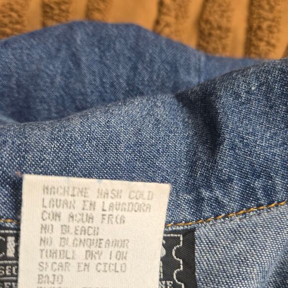 Chorus Blues Vintage 90s Western Country Cottage Denim Button Up Maxi Dress 8 - Picture 9 of 12